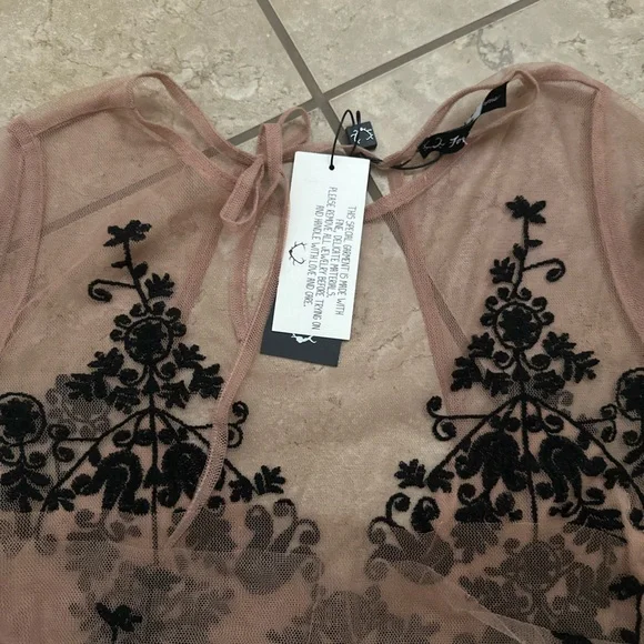 FOR LOVE AND LEMONS NWT BLACK EMBROIDERED MINI DRESS - Picture 4 of 6